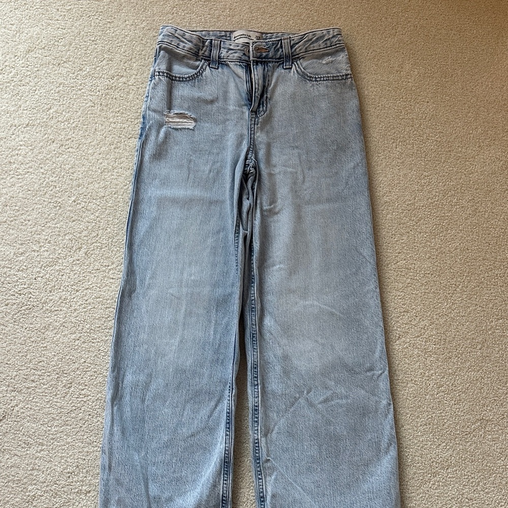 Abercrombie Kids Light Blue High Rise ultra wide leg Jeans 11/12 LONG